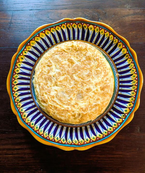Tortilla Española , Poach potato and onion omelete